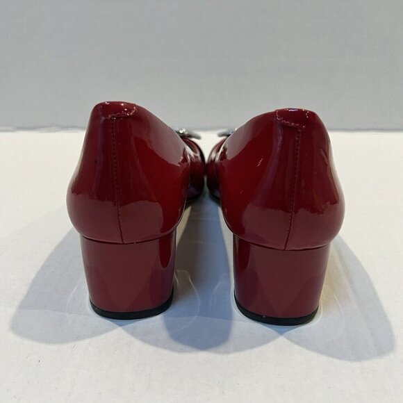 Michael Michael Kors Red Patent Leather with Silver Buckle Pump Size 7.5 M - Picture 6 of 9
